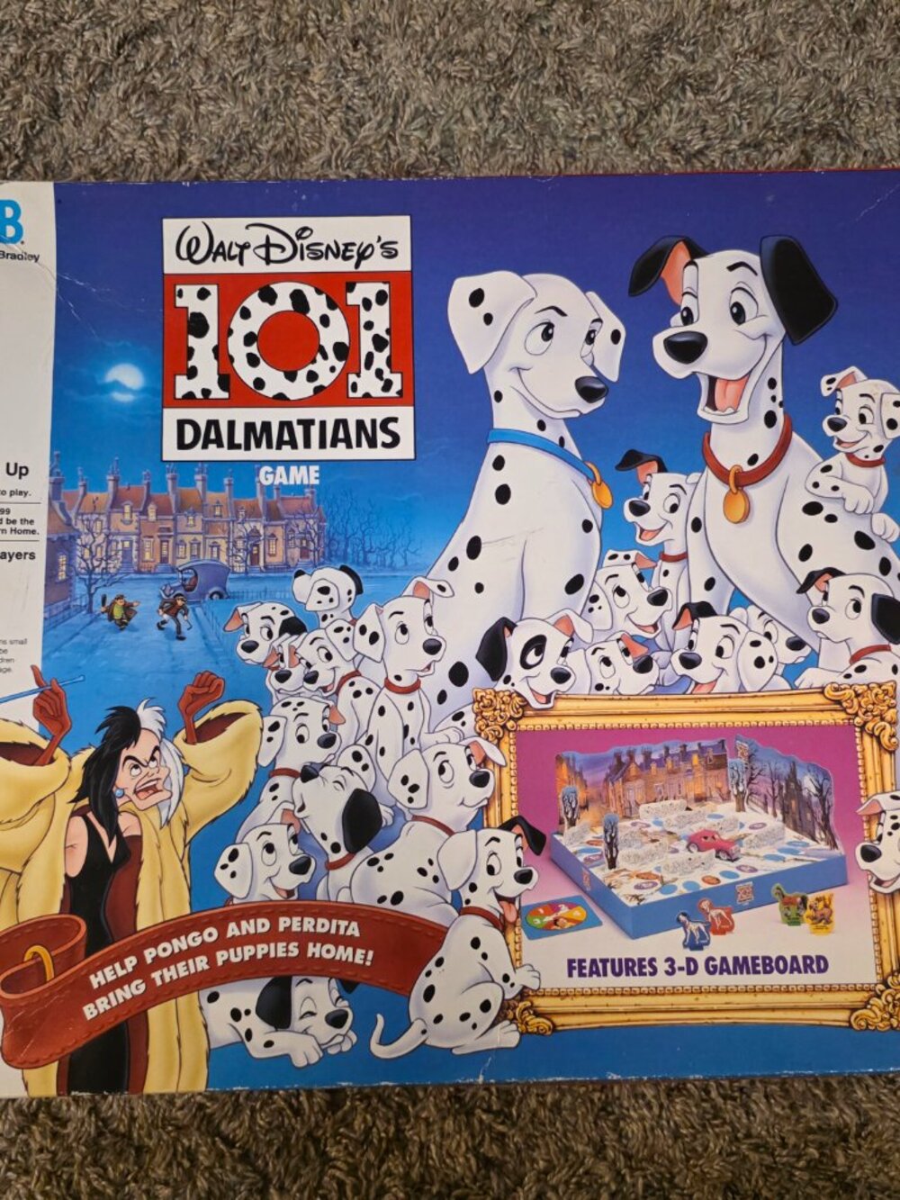 Vintage 3D Board Game - Disney 101 Dalmatians - 1991 - Complete